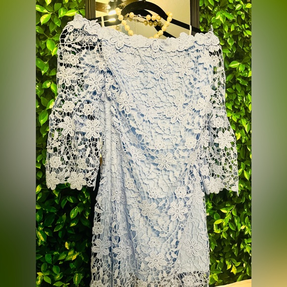 Blue Lace Crochet Dress classy collection - Picture 5 of 8